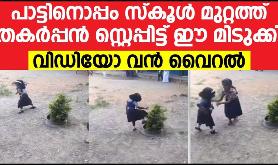 സ്കൂൾ മുറ്റത്ത് പാട്ടിനൊപ്പം തകർപ്പൻ സ്റ്റെപ്പിട്ട് ഈ മിടുക്കി