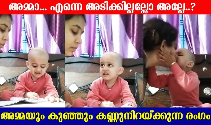 തെറ്റിച്ചാൽ അമ്മ എന്നെ അടിക്കില്ലല്ലോ അല്ലേ? അമ്മയും കുഞ്ഞും പഠിക്കുന്ന രംഗം