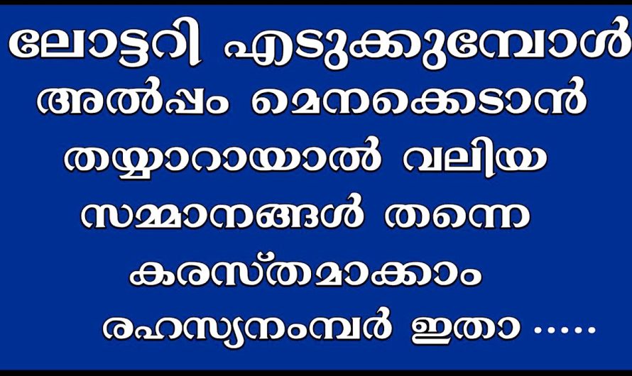 വലിയ സമ്മാനം കരസ്ഥമാക്കാം, ലോട്ടറി ഭാഗ്യ നമ്പർ ഇങ്ങനെ തിരഞ്ഞെടുത്താൽ