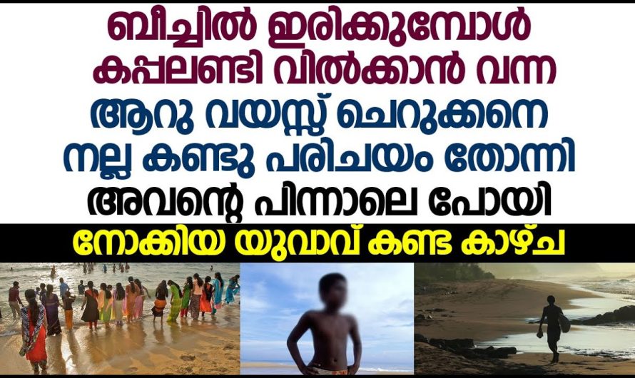 ആറു വയസ്സ് ചെറുക്കനെ ബീച്ചിൽ ഇരിക്കുമ്പോൾ കപ്പലണ്ടി വിൽക്കാൻ, വന്നപ്പോൾ കണ്ടു ഞെട്ടി യുവാവ്!!
