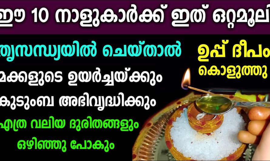 ഇതിലും വലുത് മറ്റൊന്നില്ല, തൃസന്ധ്യയിൽ ഉപ്പ് ദീപം കൊളുത്തു,