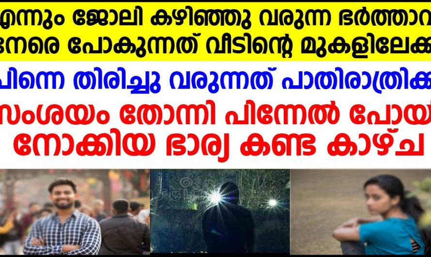 ജോലി കഴിഞ്ഞ് തന്നോട് ഒന്നും മിണ്ടാതെ ഭർത്താവ് പോകുന്നത് നേരെ ടെറസിലേക്ക് പോയി നോക്കിയ ഭാര്യ കണ്ടത്