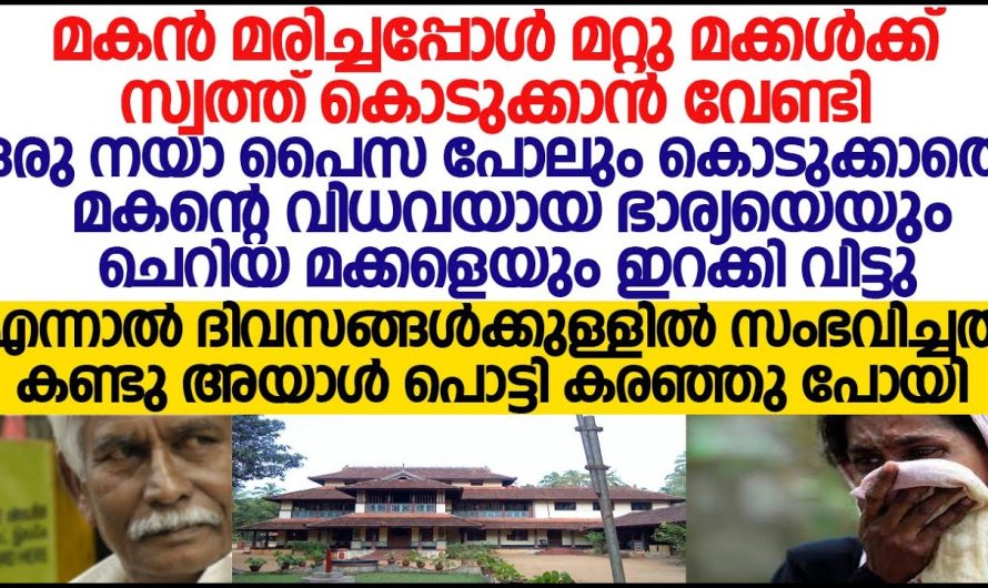 മകൻ മരിച്ചതിനെ തുടർന്ന് മരുമകളെയും പേരക്കുട്ടികളെയും ഇറക്കിവിടാൻ ശ്രമിച്ചപ്പോൾ സംഭവിച്ചത് കണ്ടോ..