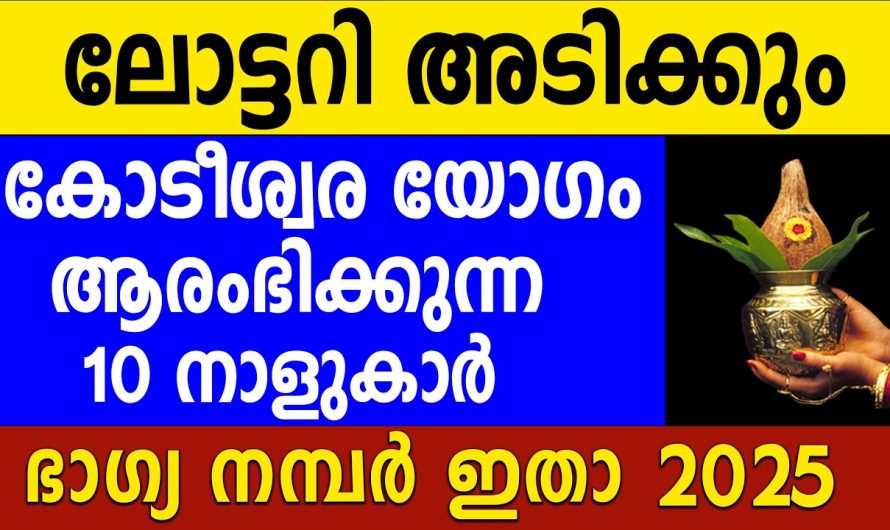 കോടീശ്വര യോഗം ജീവിതത്തിലേക്ക് വന്നുചേരാൻ പോകുന്ന 10 നക്ഷത്രക്കാർ..